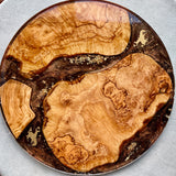  Whether you choose to give this turntable as a gift   or use it at your next classy gathering,    the exquisite looks of this handcrafted wood and resin lazy susan will not go unnoticed! You’re sure to get compliments on it from family and friends for many, many, years in your home.