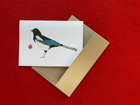 " Jingle Bell Magpie " Boxed Set of 10 Cards