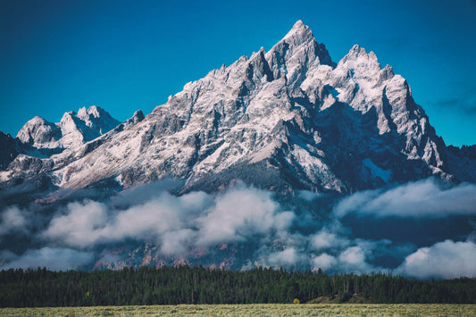 " Instagramed Tetons " Small Canvas Print