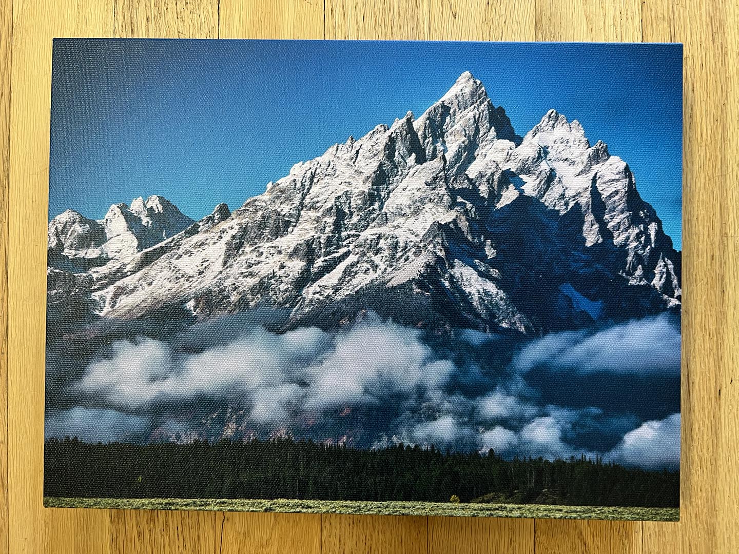 " Instagramed Tetons " Small Canvas Print
