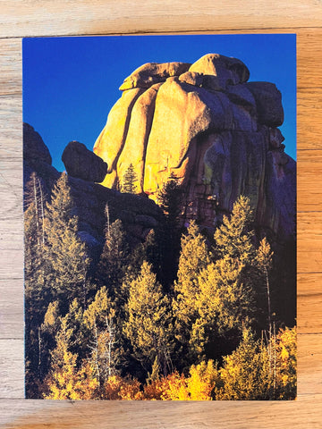 Small Canvas Print  A Fall morning along the rock formations at Vedauwoo  Photograph was taken near the Turtle Rock Campground area of Vedauwoo  9" length x 12" height x 1" wide  Sawtooth tab on the back for hanging