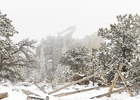 The Nautilus in Vedauwoo Wyoming in snow. blank note card with envelope