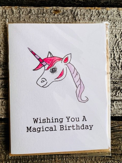 Unicorn Watercolor Birthday Card