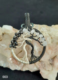 Moonstone Onyx Tree Wire  Wrapped Pendant