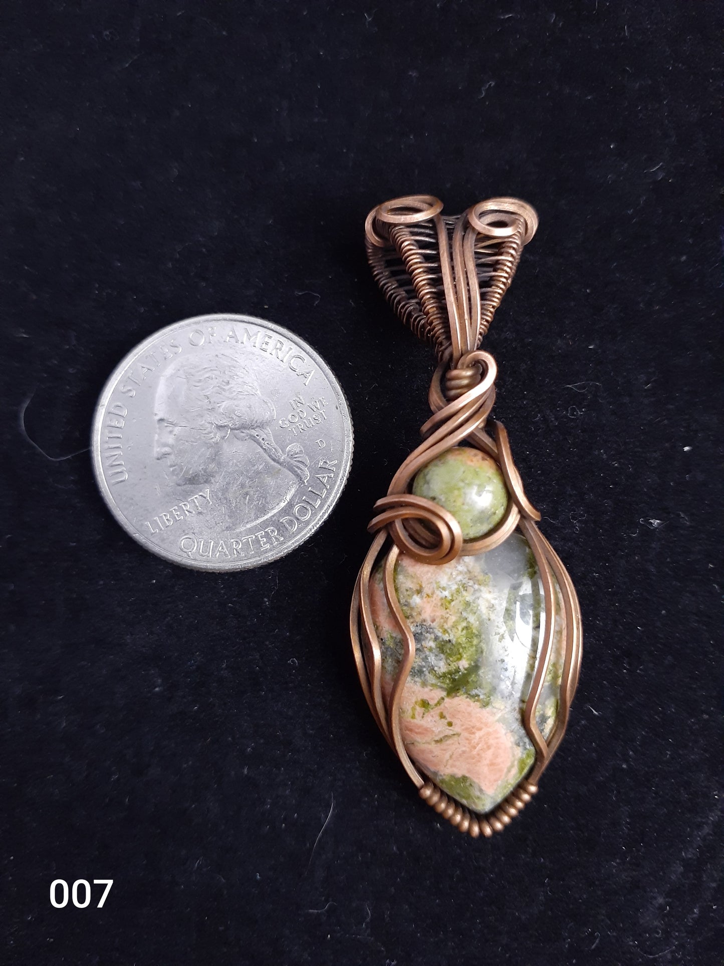 Unakite Tear Drop Pendant