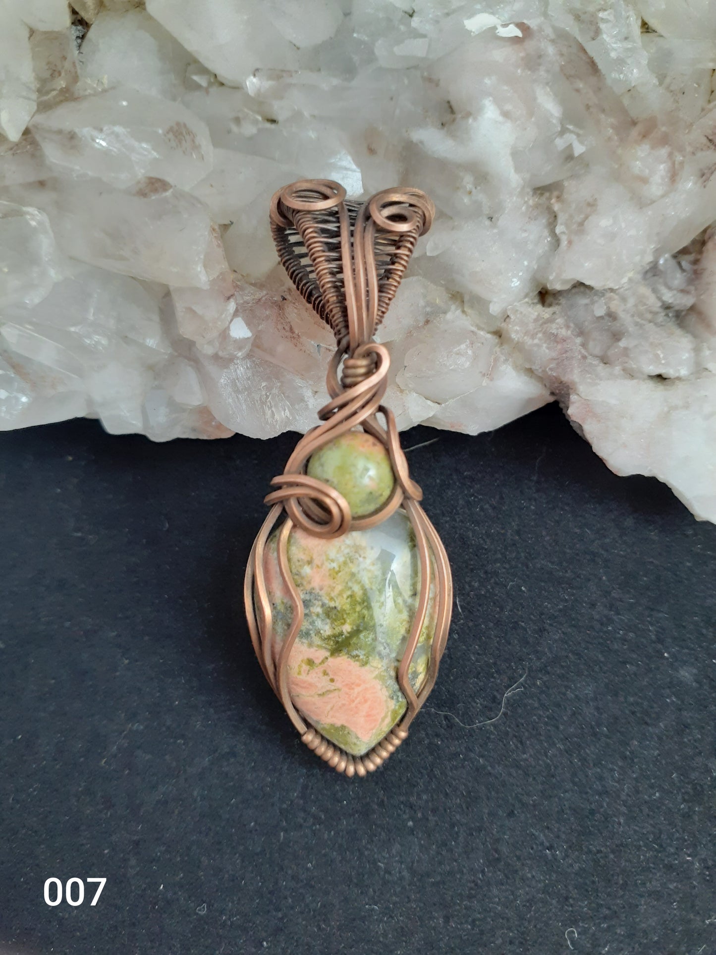 Unakite Tear Drop Pendant