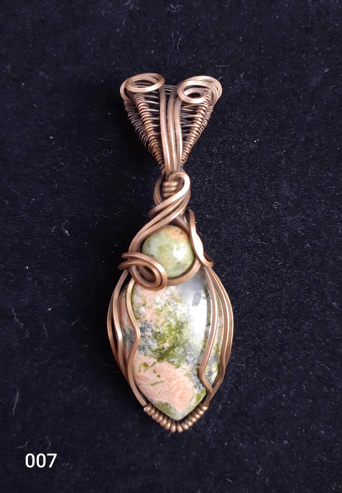 Unakite Tear Drop Pendant