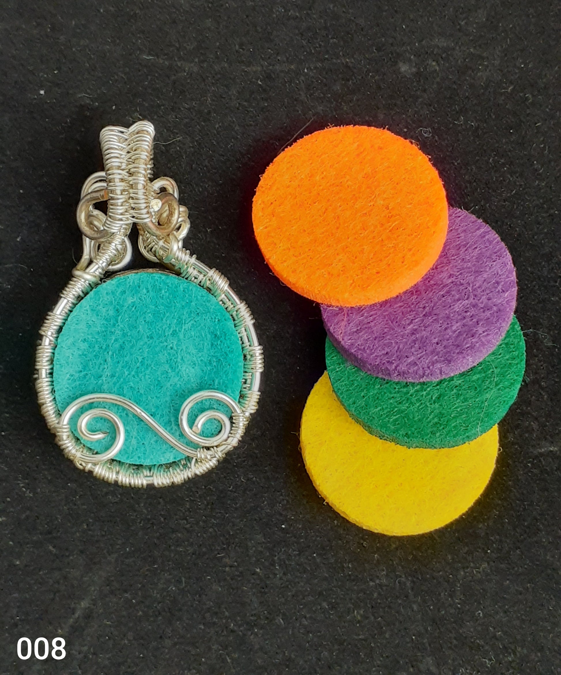 Extra Felt pads (teal, orange, pupple, green, yellow for other Oils and Copper Wire Wrapped