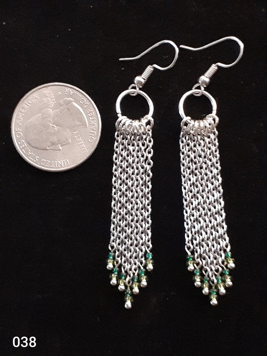 Green Chain Earrings