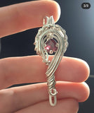 Garnet In Sterling Silver Necklace