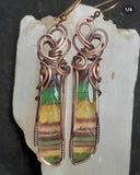 Rainbow Flourite Copper earrings
