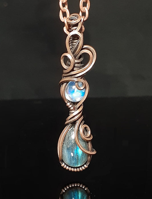 Labradorite / Moonstone Micro Pendent