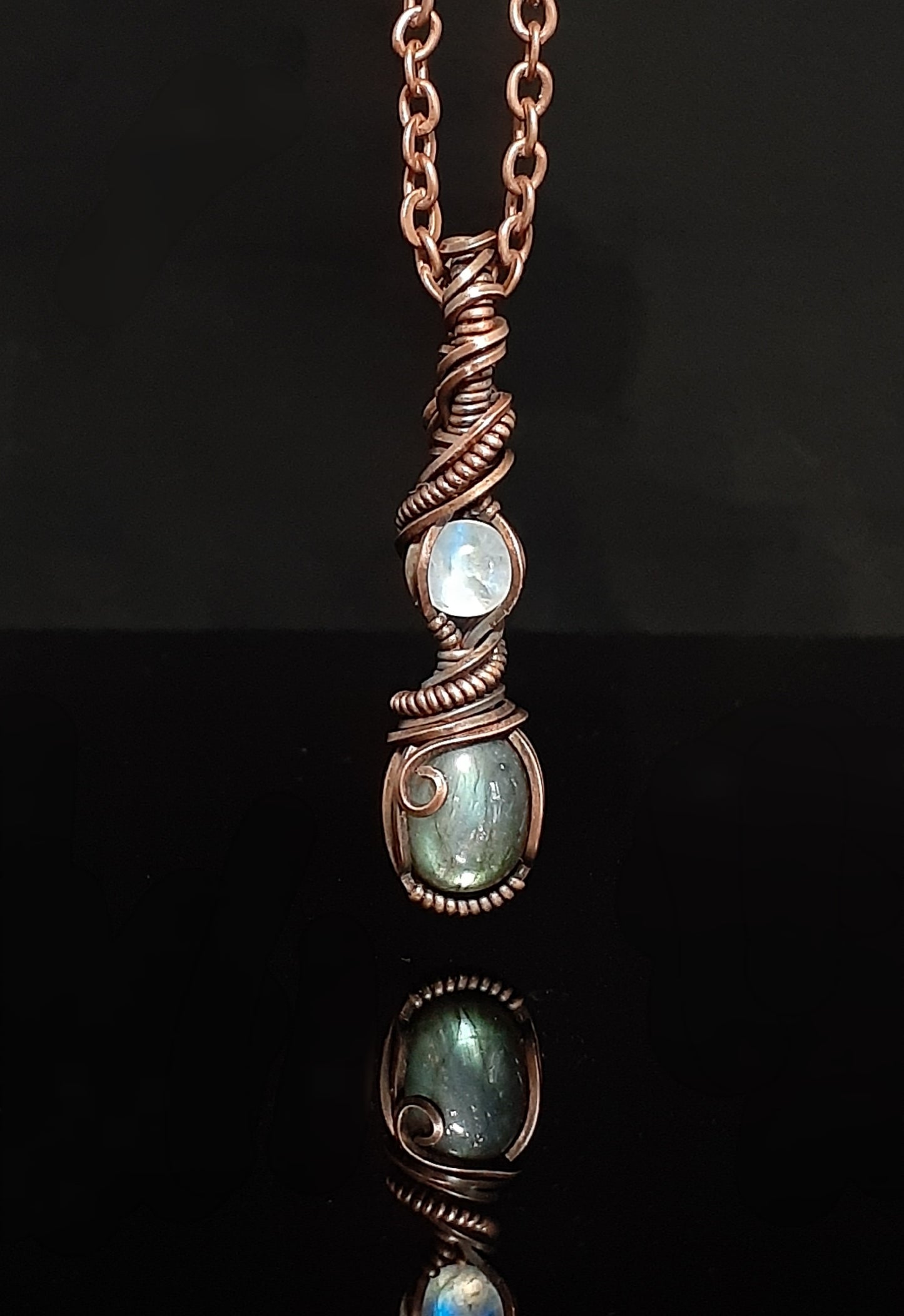 Labradorite / Moonstone Micro Pendent