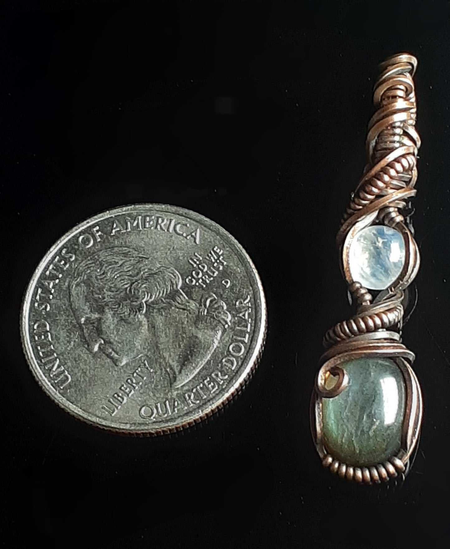 Labradorite / Moonstone Micro Pendent