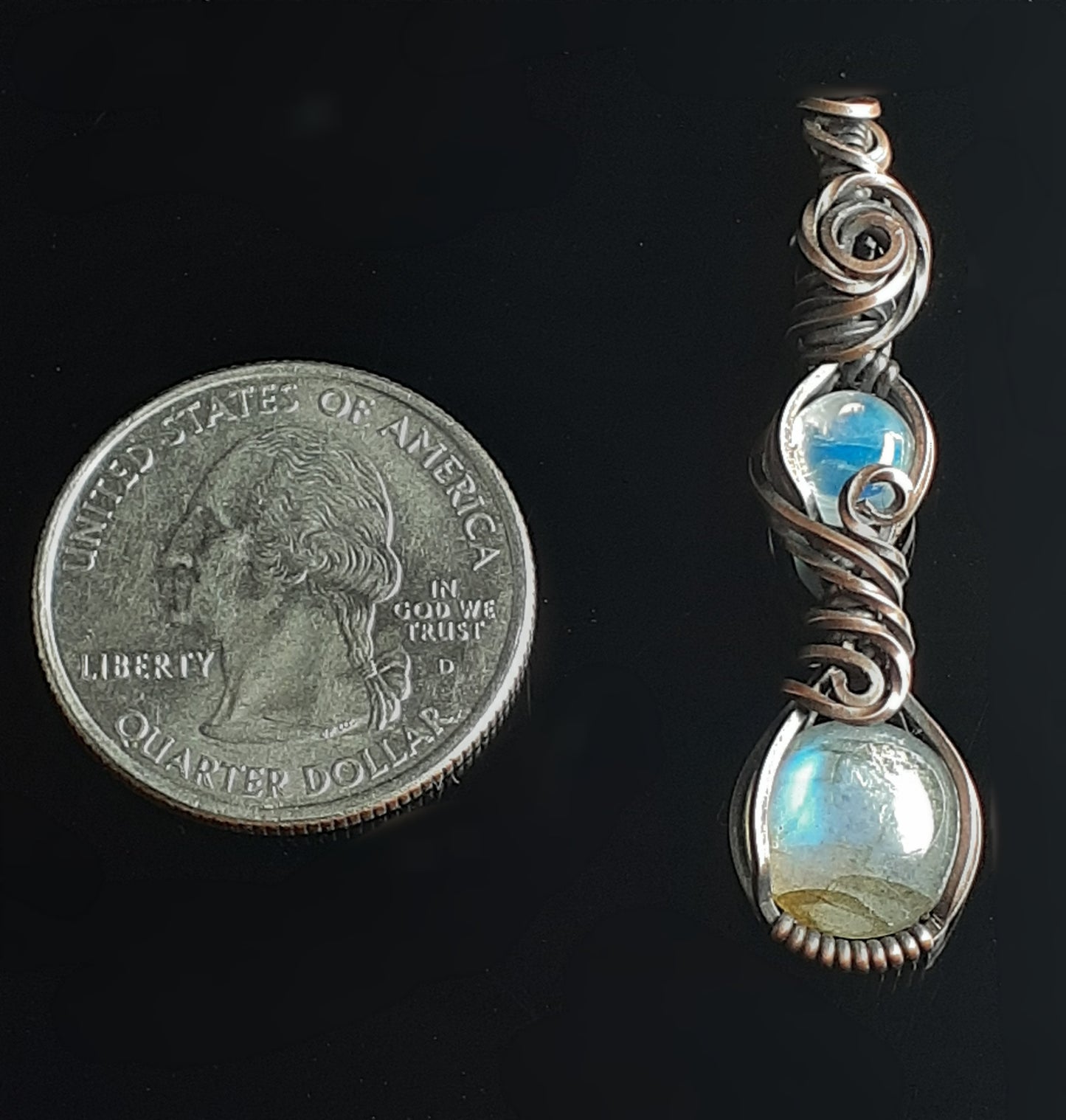 Labradorite / Moonstone Micro Pendent