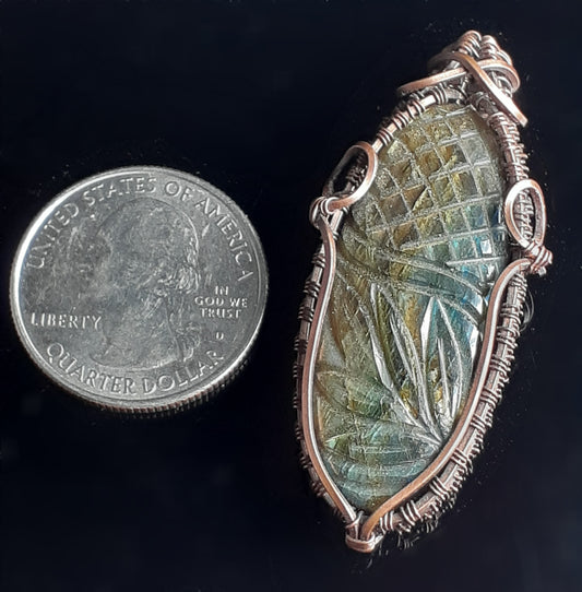 Necklace - Carved Labradorite Pendent