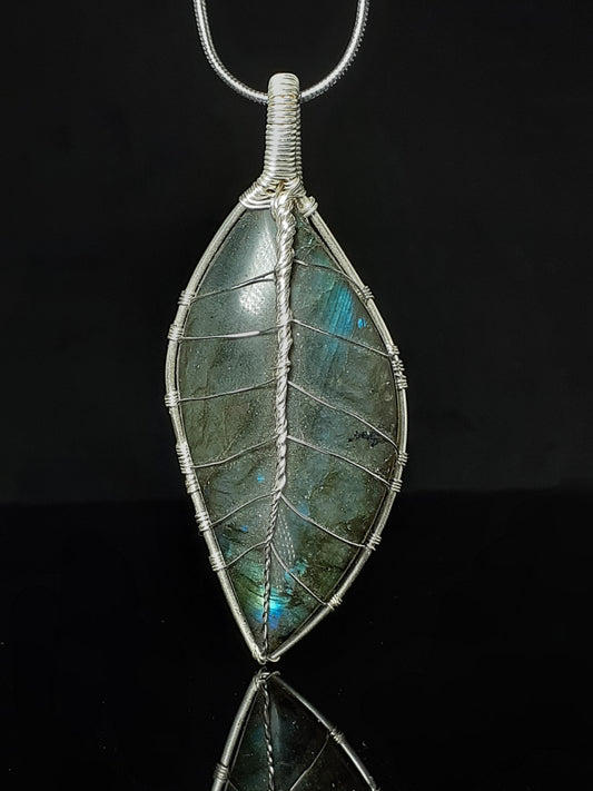 Labradorite Leaf Pendent