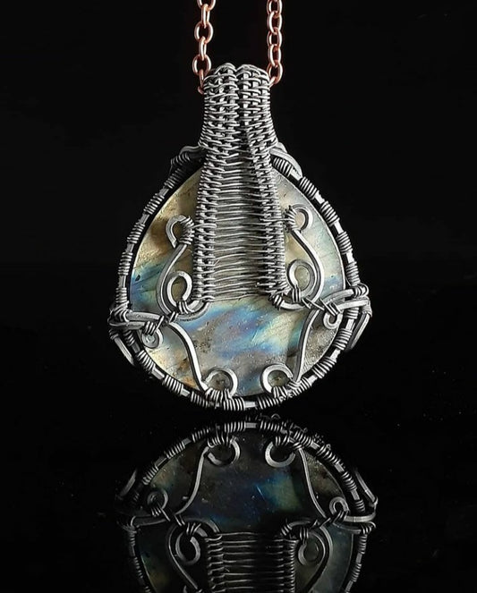 Necklace - Carved Labradorite Pendent