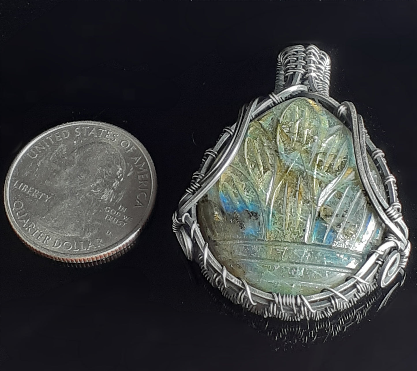 Carved Labradorite Pendent