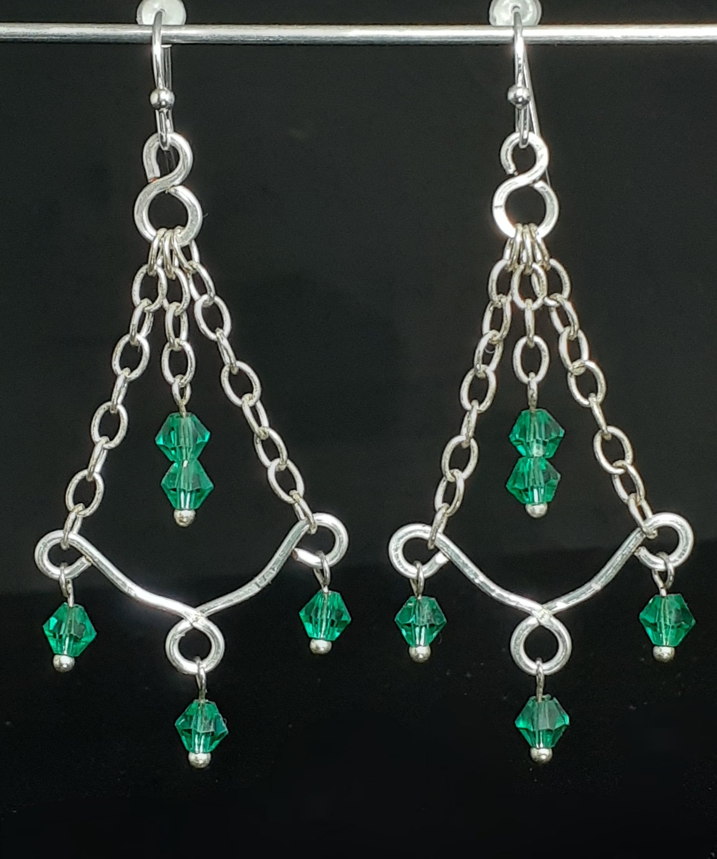 Chandelier Green Crystal Earrings