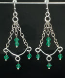 Chandelier Green Crystal Earrings