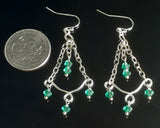 Chandelier Green Crystal Earrings