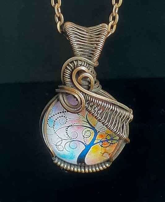 Multicolor Tree of Life Pendant