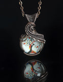 Double Tree of Life Wrapped Wire Pendant