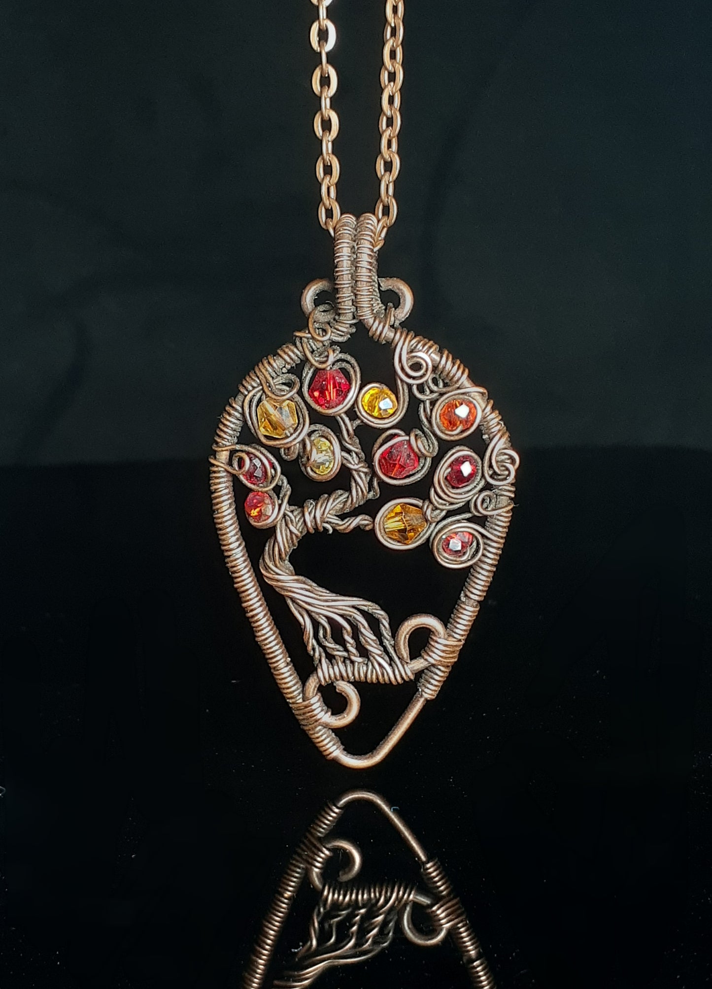 Autumn Leaf Tree of Life Pendant