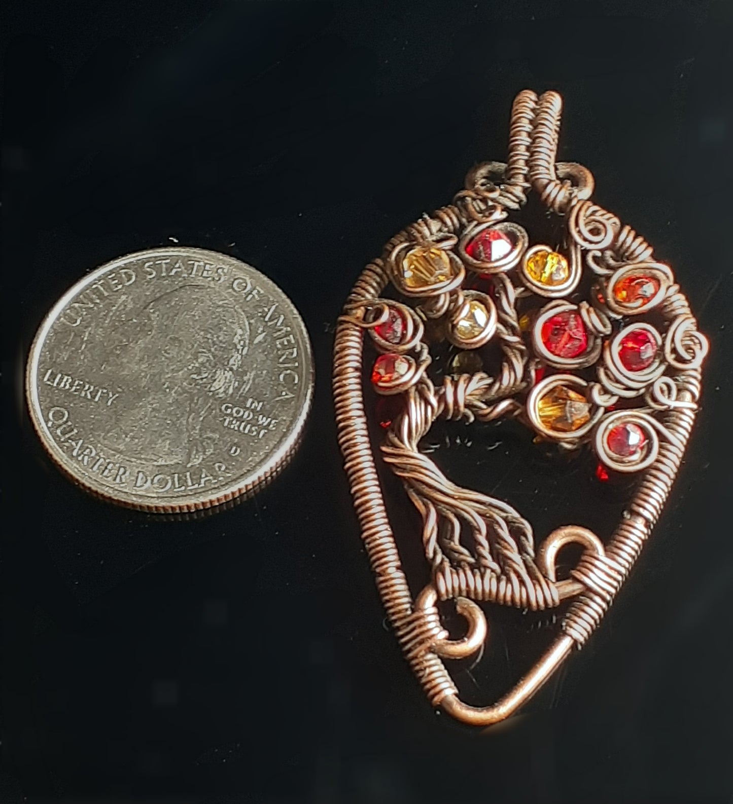 Autumn Leaf Tree of Life Pendant