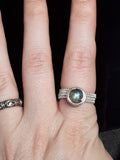 Labradorite Woven Silver Ring
