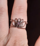 Lotus Flower Copper Ring