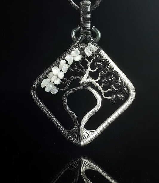 Moonstone and Onyx Double Tree Of Life