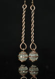 Clear Quartz Sphere Dangle Earrings
