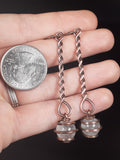 Clear Quartz Sphere Dangle Earrings