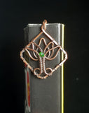 Lotus Flower Square Book Mark In Green