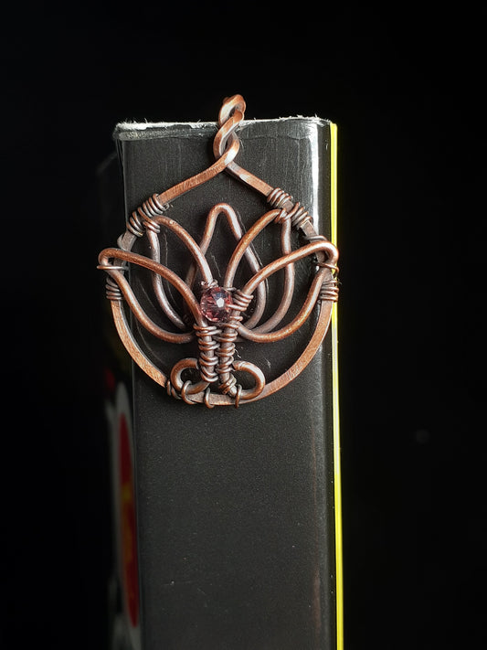 Lotus Flower Circle Book Mark In Purple