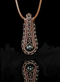 Hematite Woven Art Deco Pendant