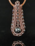 Hematite Woven Art Deco Pendant