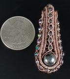 Hematite Woven Art Deco Pendant