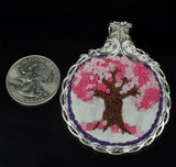 Hand Embroidered Tree Of Life Pendant