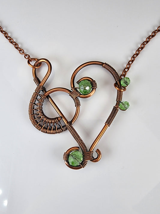 Necklace - Green " Music Lovers " Pendant
