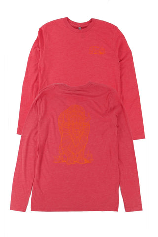 Bison Large Brick Red Long Sleeve T-Shirt