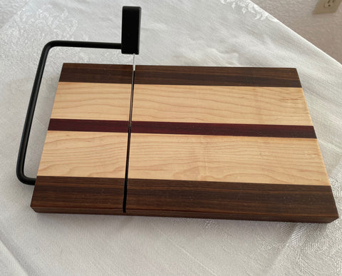 Large Cheese Cutting Board Walnut / Maple / Purpleheart Wood