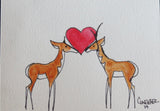 Pronghorn antelope, in love, sharing their heart