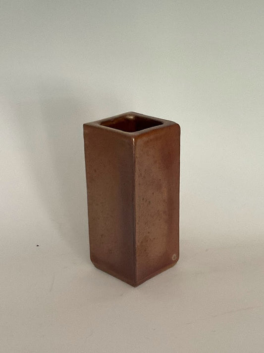 Small Shino Glazed Squared Stoneware Vase. Muffy Moore: Ceramic Potter Hand thrown stoneware slab vase  Shino glaze  Small Squared vase  2" square x 5" tall  Beautiful decorative vase  Great for a bouquet of flowers for the center of the table