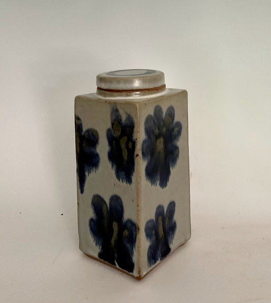 Blue Flowers Lidded Jar