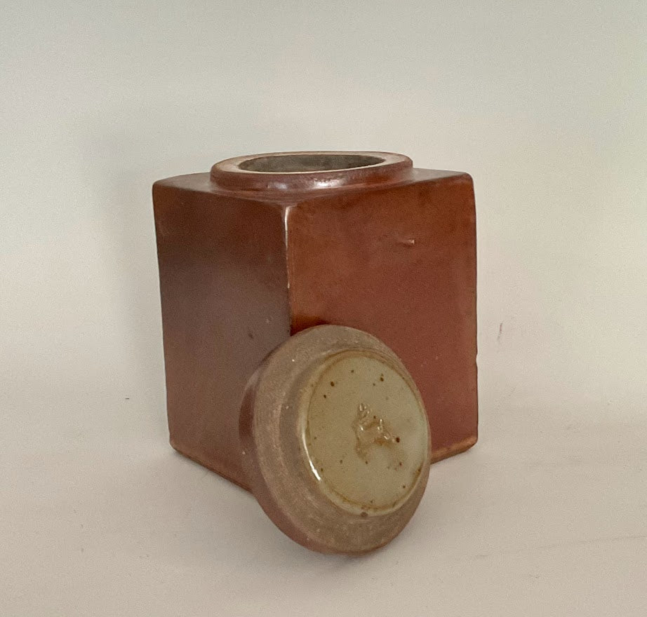 Lidded Jar With Shino Glaze Handcrafted Cermics
