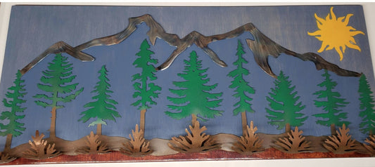 Metal And Wood Pine Tree Coat Hanger