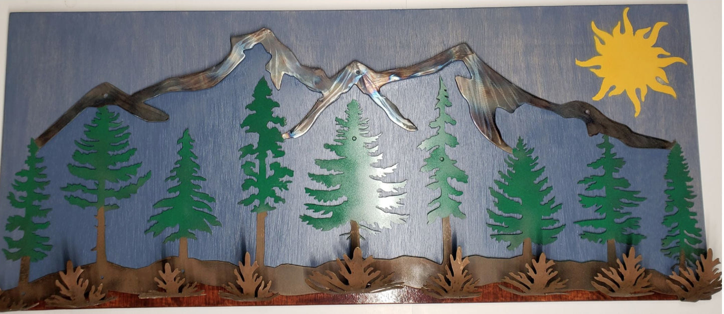 Metal And Wood Pine Tree Coat Hanger